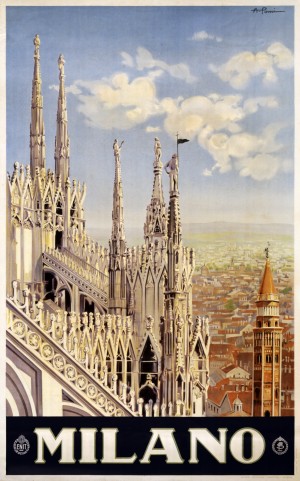 Milano travel poster